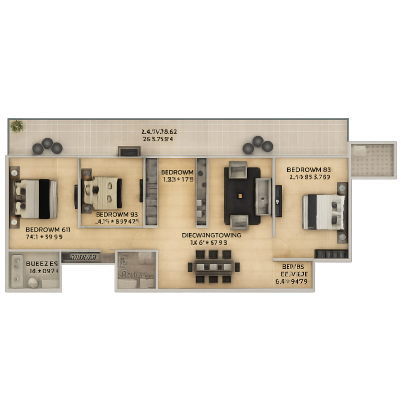 Cluster Plan 3 BHK Category 1